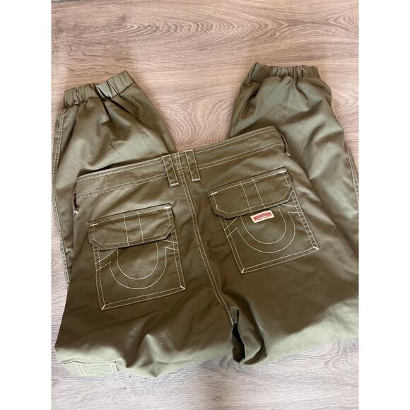NWOT True Religion size 29 olive green Bobbi Baggy cargo pants joggers - Picture 4 of 6